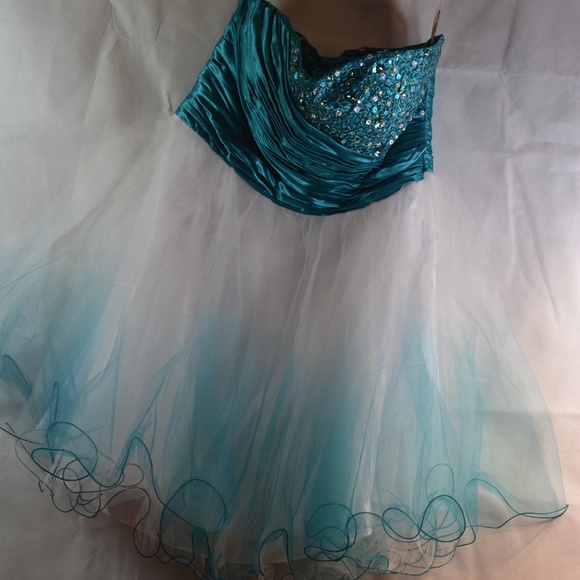 Tulle, Sequin, Beaded, Strapless Dress SZ XL - Picture 4 of 9